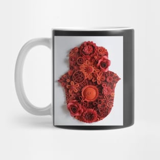 Printed Hamsa ,Red hamsa.Peace,Jewish art jewish card Mug